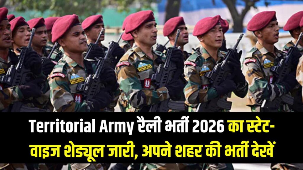 territorial army recruitment 2026 state wise schedule released